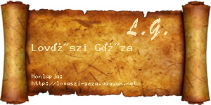 Lovászi Géza névjegykártya